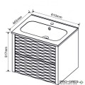 Долен PVC шкаф за баня МАДИСЪН-60, Inter Ceramic  ICP 6043