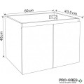 Долен шкаф за баня 60cm, с мивка, сив мат, Inter Ceramic ICP 6045+ICC 6066G