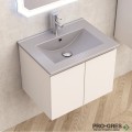 Долен шкаф за баня 60cm, с мивка, сив мат, Inter Ceramic ICP 6045+ICC 6066G