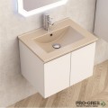 Долен шкаф за баня 60cm, с мивка, бежов мат, Inter Ceramic ICP 6045 +ICC 6066BG
