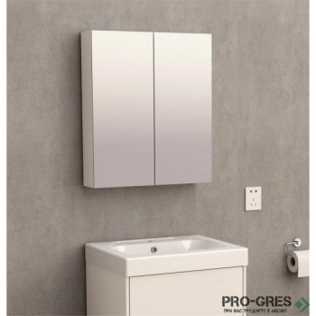 Горен огледален PVC шкаф за баня, 60×70, Inter Ceramic ICP 6049-2/6070 WHITE