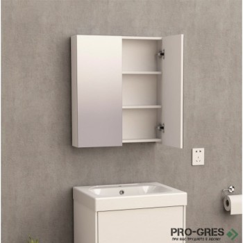 Горен огледален PVC шкаф за баня, 60×70, Inter Ceramic ICP 6049-2/6070 WHITE