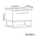 Шкаф за баня дървесен PVC с чекмедже и мивка, Inter Ceramic ICP 6050-039 СИМОН