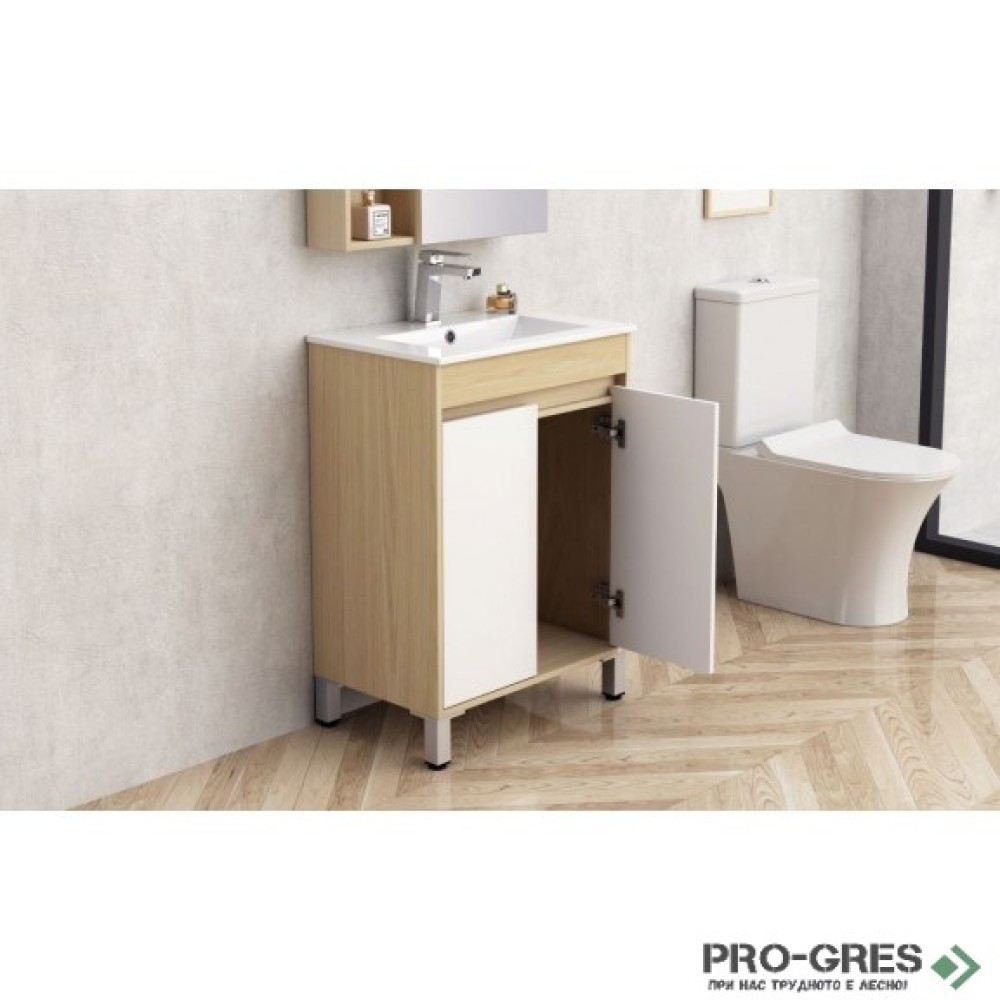 Стоящ PVC шкаф за баня 60см, Inter Ceramic ICP 6081-085