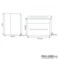 Долен PVC шкаф за баня 70см, Inter Ceramic ICP 6147 