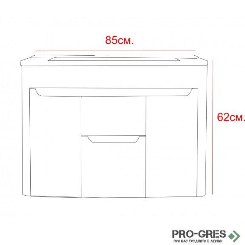 Конзолен PVC шкаф за баня "САВАНА" 85см, Inter Ceramic ICP 6249