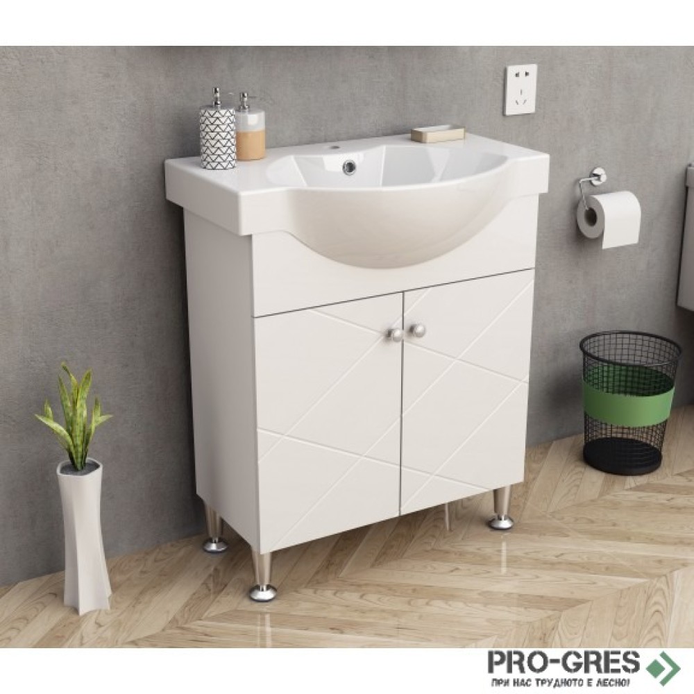 Стоящ PVC шкаф за баня 70см, Inter Ceramic ICP 7044