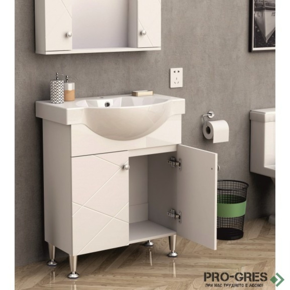 Стоящ PVC шкаф за баня 70см, Inter Ceramic ICP 7044