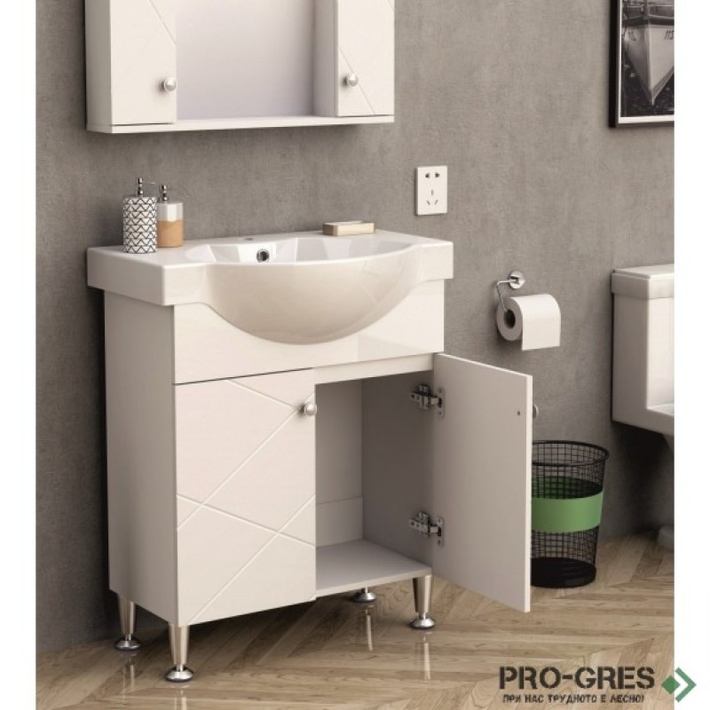 Стоящ PVC шкаф за баня 70см, Inter Ceramic ICP 7044