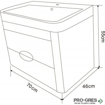 Конзолен PVC шкаф за баня 70см, Inter Ceramic ICP 7046WOODEN Конзолен PVC шкаф за баня 70см, Inter Ceramic ICP 7046WOODEN