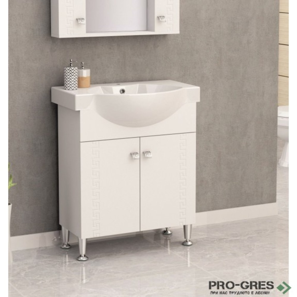 Стоящ PVC шкаф за баня,бял, Inter Ceramic ICP 7047