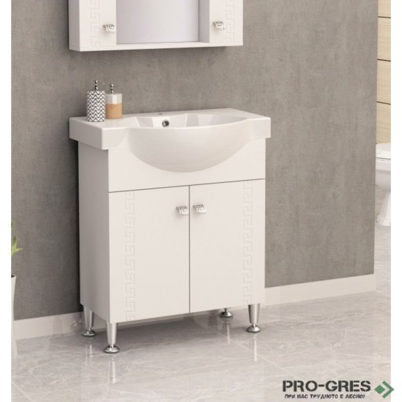 Стоящ PVC шкаф за баня,бял, Inter Ceramic ICP 7047