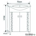 Стоящ PVC шкаф за баня,бял, Inter Ceramic ICP 7047