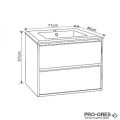 Долен PVC шкаф за баня АТИКА 71см, Inter Ceramic ICP 7155