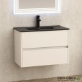 Долен шкаф за баня, с мивка,черен мат, Inter Ceramic ICP 7955+ ICC 8066B
