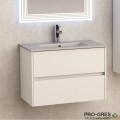 Долен шкаф за баня 80cm,с мивка, сив мат, Inter Ceramic ICP 7955+ICC 8066G