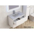 Долен шкаф за баня 80cm,с мивка, сив мат, Inter Ceramic ICP 7955+ICC 8066G