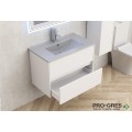 Долен шкаф за баня 80cm,с мивка, сив мат, Inter Ceramic ICP 7955+ICC 8066G