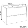 Долен шкаф за баня 80cm Блейк, черен мат, Inter Ceramic ICP 7955MB БЛЕЙК