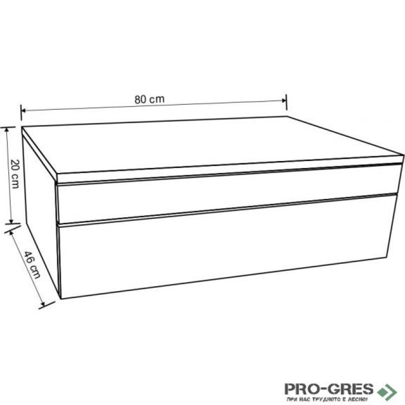 Плот за баня влагоустойчив, опушен дъб 80см, Inter Ceramic ICP 8020-1 