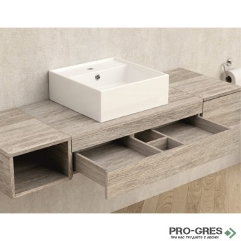 Плот за баня 80см, влагоустойчив, лешников дъб, Inter Ceramic ICP 8020-3 