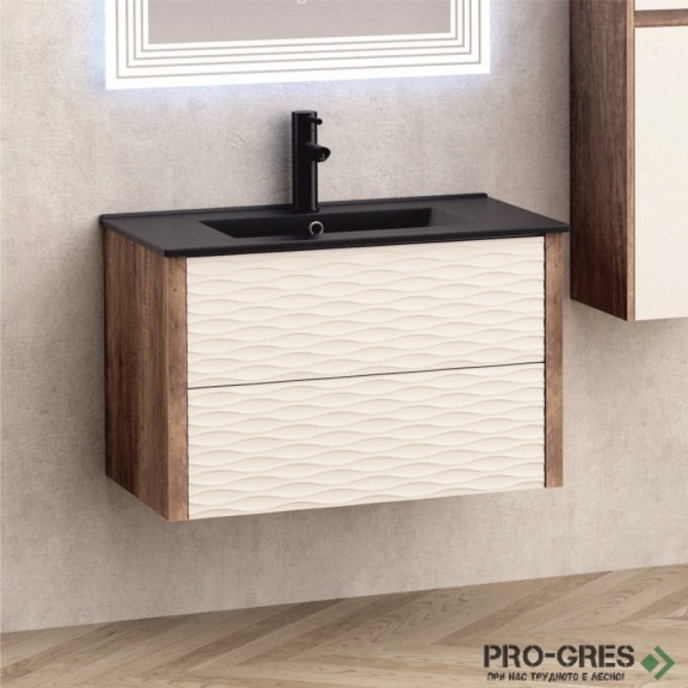 Долен шкаф за баня с умивалник, Inter Ceramic ICP 8043 +ICC 8066B