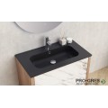 Долен шкаф за баня 81cm, с мивка, черен мат, Inter Ceramic  ICP 8050MB