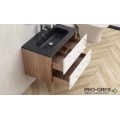 Долен шкаф за баня 81cm, с мивка, черен мат, Inter Ceramic  ICP 8050MB