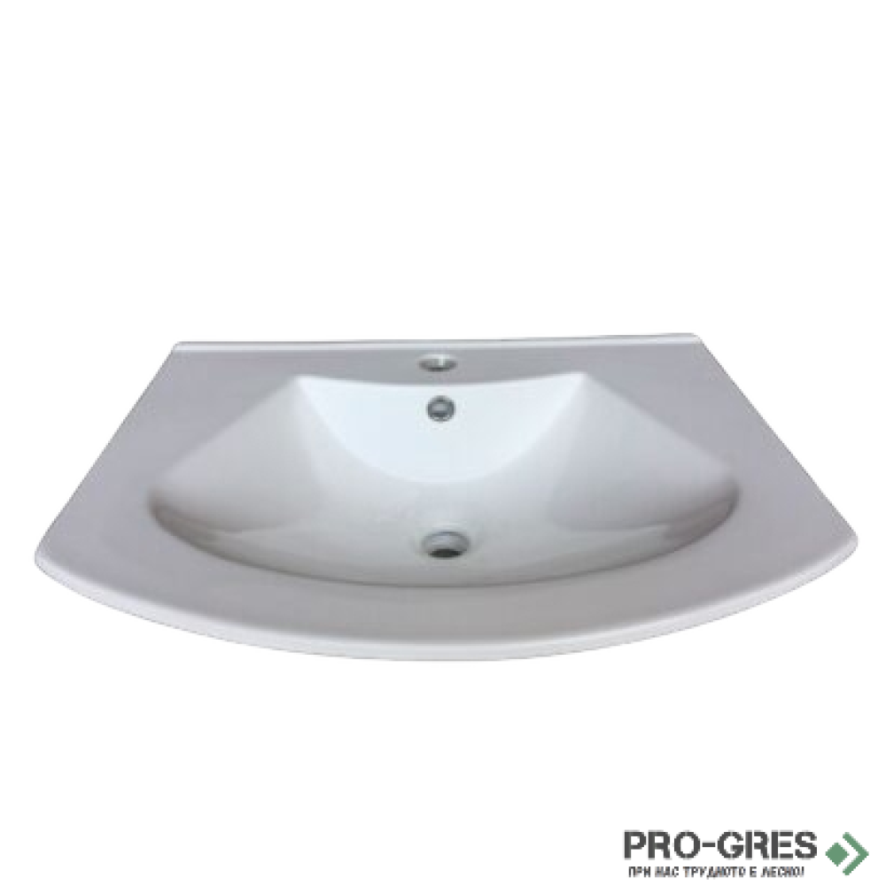 Долен шкаф за баня с мивка, бял мат, Inter Ceramic ICP 8055+8055-60