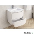 Долен шкаф за баня с мивка, бял мат, Inter Ceramic ICP 8055+8055-60