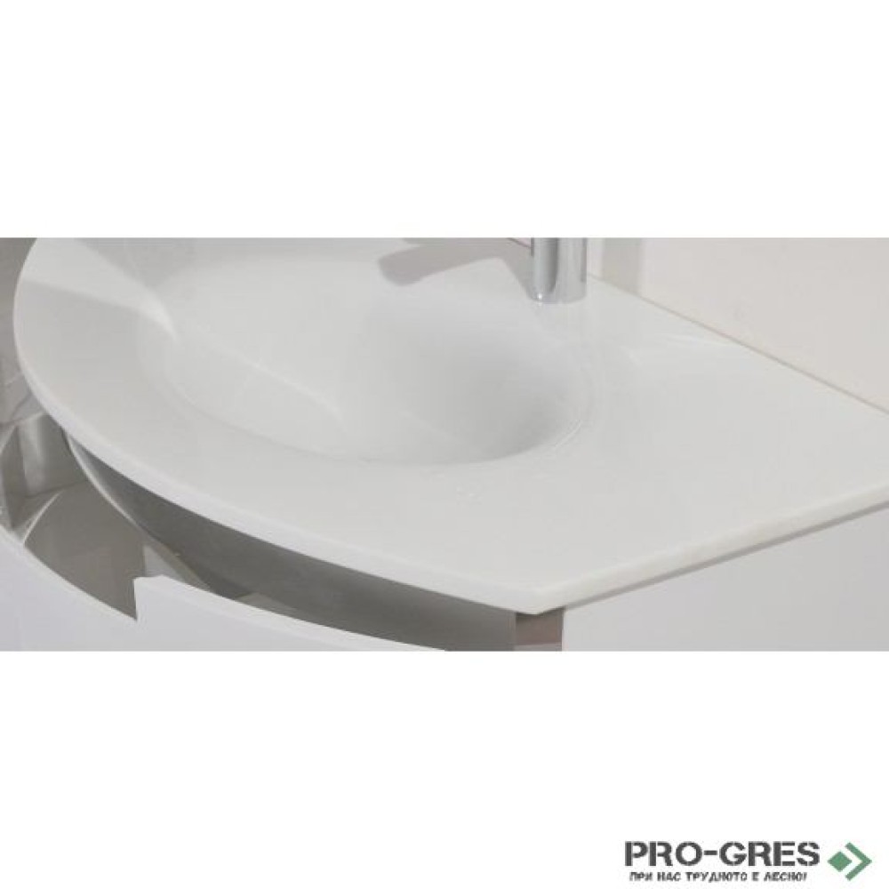 Долен PVC шкаф за баня със стъклен умивалник 80см, Inter Ceramic ICP 8064