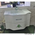 Долен PVC шкаф за баня със стъклен умивалник 80см, Inter Ceramic ICP 8080W