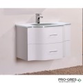 Долен PVC шкаф за баня със стъклен умивалник 80см, Inter Ceramic ICP 8080W