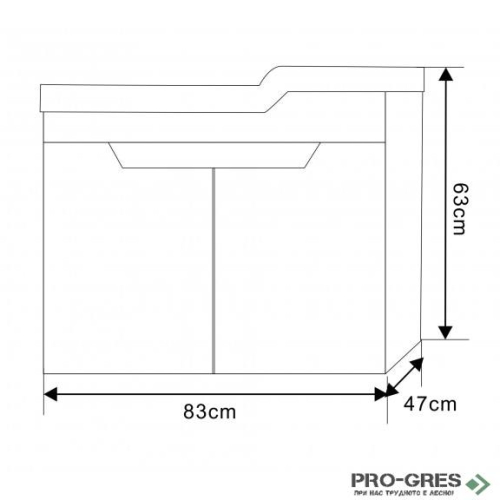 Долен PVC шкаф за баня МОНА 83см, Inter Ceramic ICP 8363
