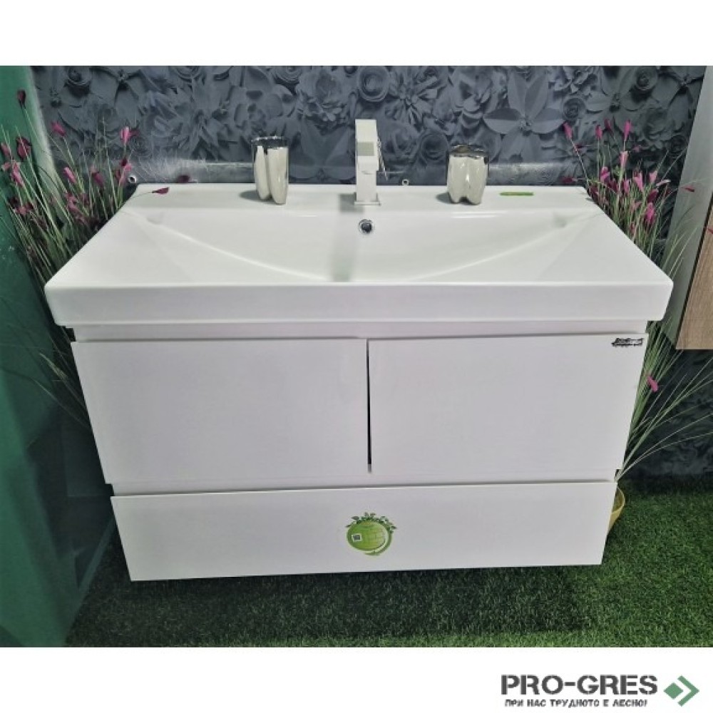 Долен шкаф за баня 60см ,бял, PVC, Inter Ceramic  ICP 9048