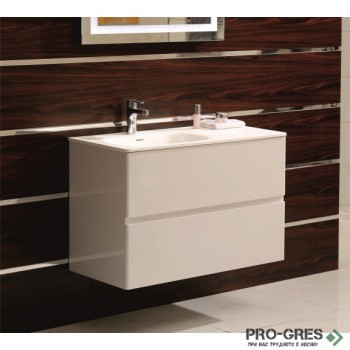 Долен PVC шкаф за баня 90см, ляво корито с умивалник, Inter Ceramic ICP 9060L 