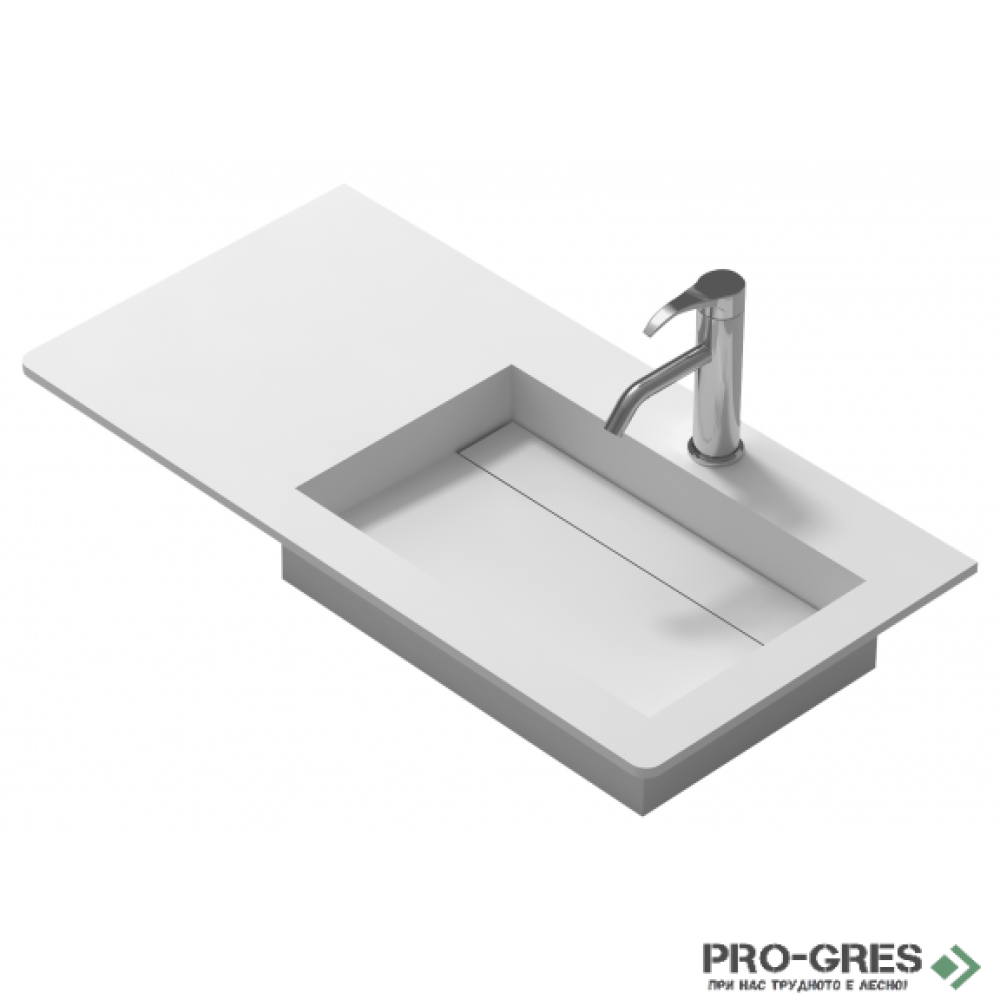 Долен PVC шкаф за баня 90см Дясно корито, Inter Ceramic  ICP 9060R