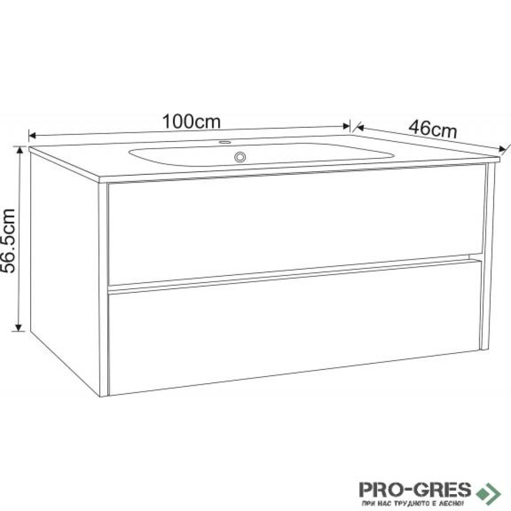Долен шкаф за баня PVC,бял, Inter Ceramic ICP 9955