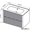 Шкаф за баня с мивка, 80см, бял гланц, PVC, Inter Ceramic ICP BG 8043+ICC 8066