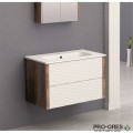 Шкаф за баня с мивка, 80см, бял гланц, PVC, Inter Ceramic ICP BG 8043+ICC 8066