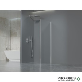 Детайл за душ кабина, параван, 80/90 x 190см, 5мм прозрачно стъкло, Inter Ceramic ICS 111TR/80