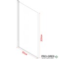 Параван за баня, с панти, хром, 40-60см, 6мм матирано стъкло, Inter Ceramic ICS 113-2FS/40
