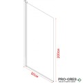 Параван за баня, с панти, хром, 40-60см, 6мм матирано стъкло, Inter Ceramic ICS 113-2FS/40