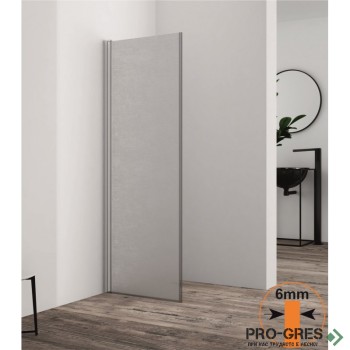 Параван за баня, с панти, хром, 40-60см, 6мм матирано стъкло, Inter Ceramic ICS 113-2FS/40