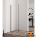 Параван за баня,с панти, 40-60см, хром, 6мм закалено стъкло, Inter Ceramic ICS 113-2TR/40