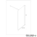 Параван за баня, стационарен, черен, 70см, 8мм MIRROR design glass, Inter Ceramic ICS 113B/70 BLACK PROFILE