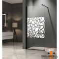 Параван за баня, стационарен, черен, 70см, 8мм MIRROR design glass, Inter Ceramic ICS 113B/70 BLACK PROFILE
