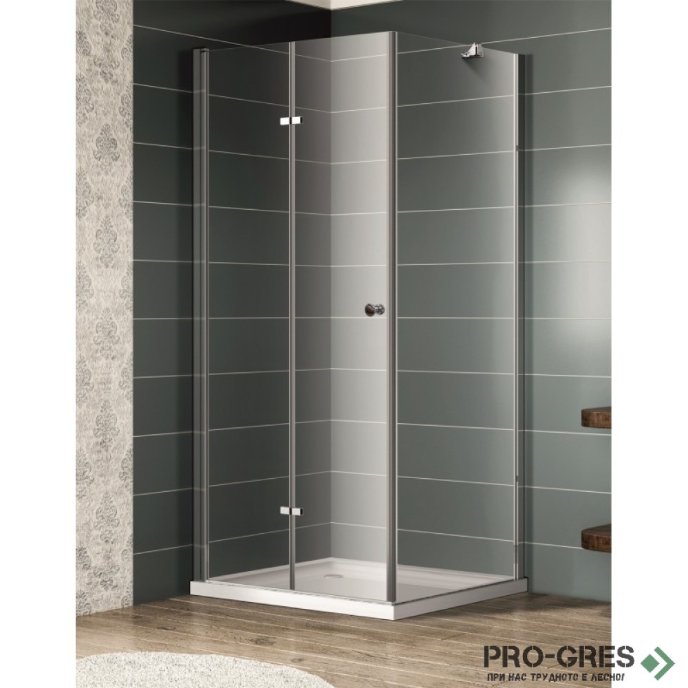 Параван за баня, стационарен, хром, 70-90см, 6мм матирано Fabric стъкло, Inter Ceramic  ICS 113FS/70 NANO