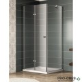 Параван за баня, стационарен, хром, 70-90см, 6мм матирано Fabric стъкло, Inter Ceramic  ICS 113FS/70 NANO