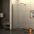Параван за баня, стационарен, розово злато, 80см, 8мм закалено стъкло, Inter Ceramic ICS 117/80